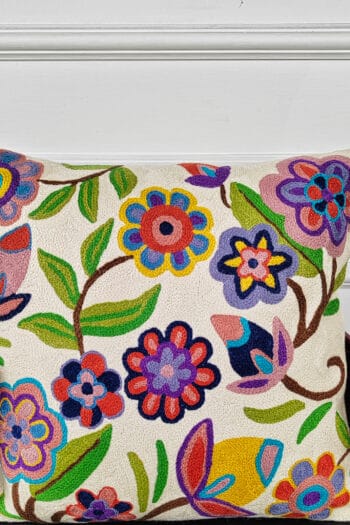 Meadow Whispers Kashmiri Cushion Cover