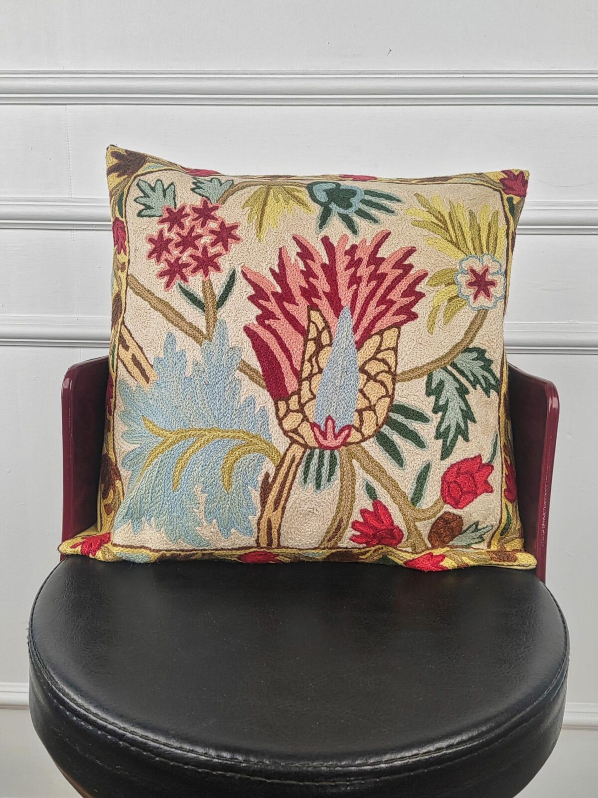 Autumn Thistle Garden Kashmiri Cushion Cover