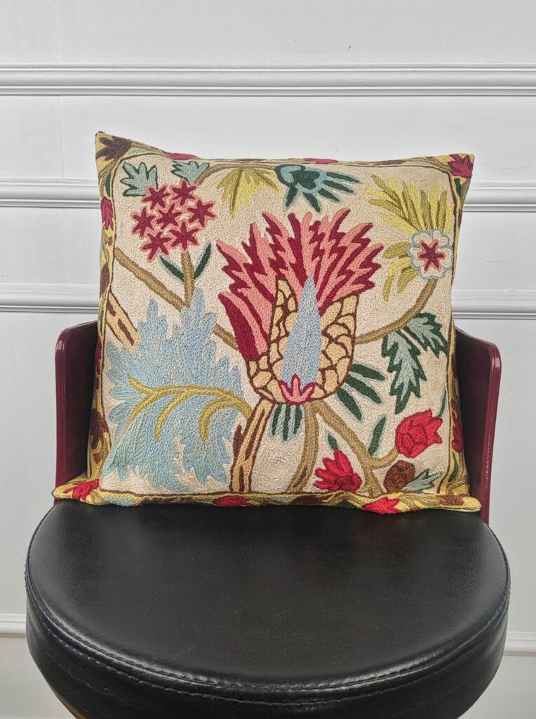 Autumn Thistle Garden Kashmiri Cushion Cover
