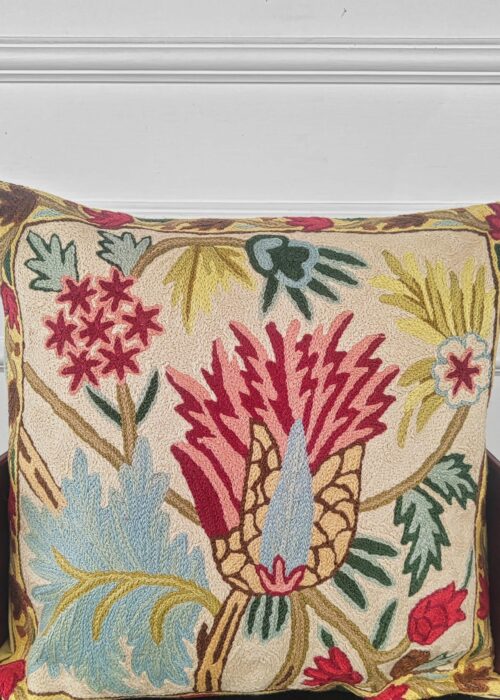Autumn Thistle Garden Kashmiri Cushion Cover