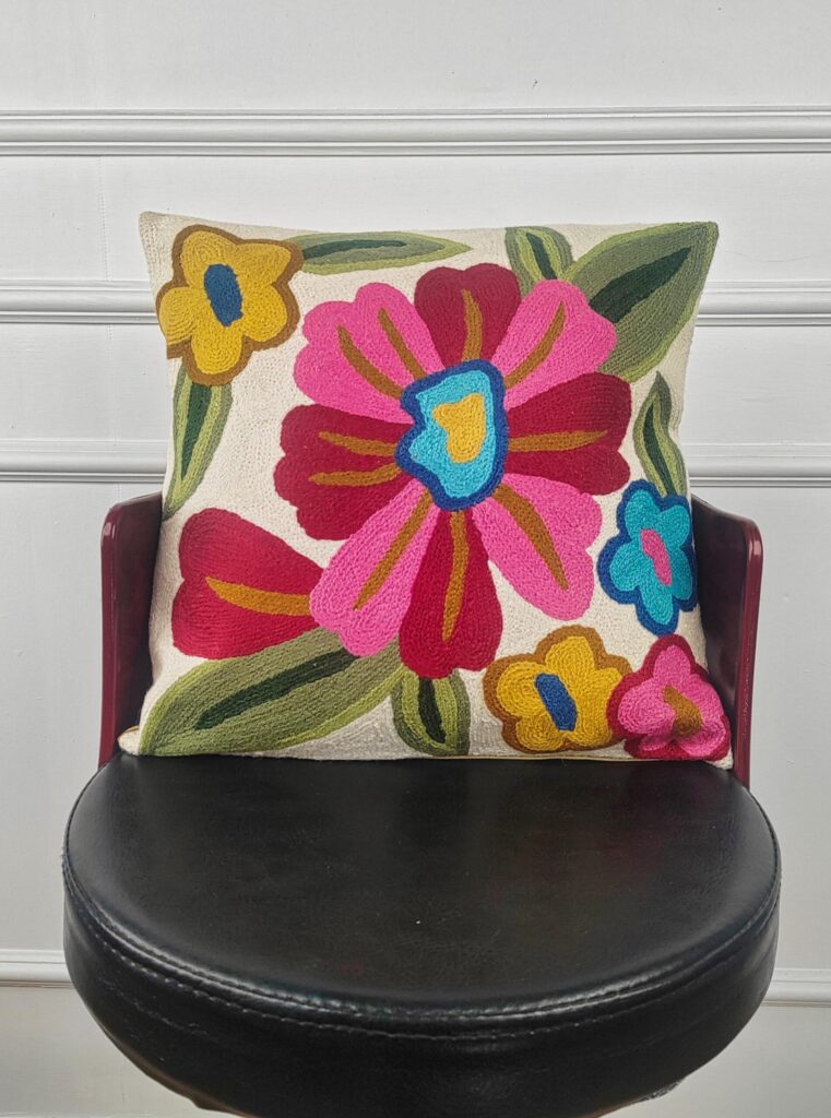 Petal Bloom Kashmiri Cushion Cover
