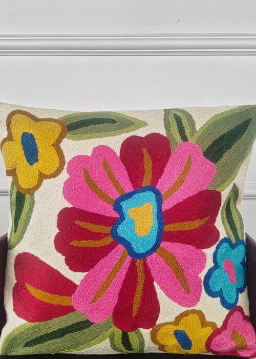 Petal Bloom Kashmiri Cushion Cover