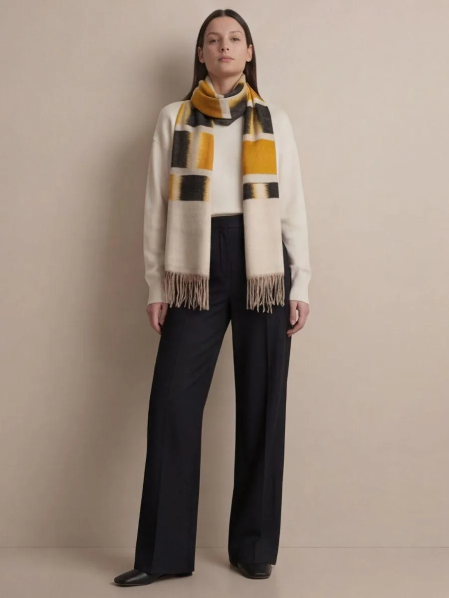 Heritage Pashmina® Amber Ash Horizon Kashmiri Ikat Scarf