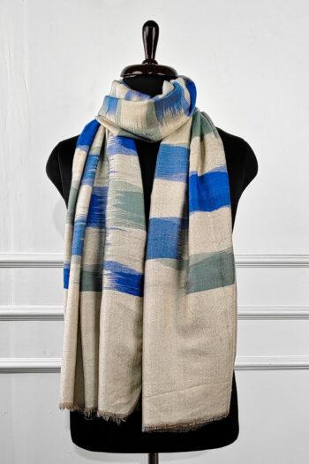 Heritage Pashmina® Coastal Mist Kashmiri Ikat Scarf
