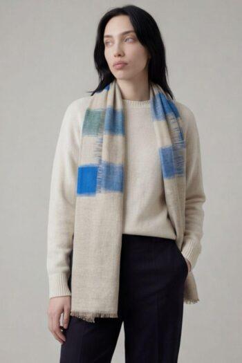 Heritage Pashmina® Coastal Mist Kashmiri Ikat Scarf