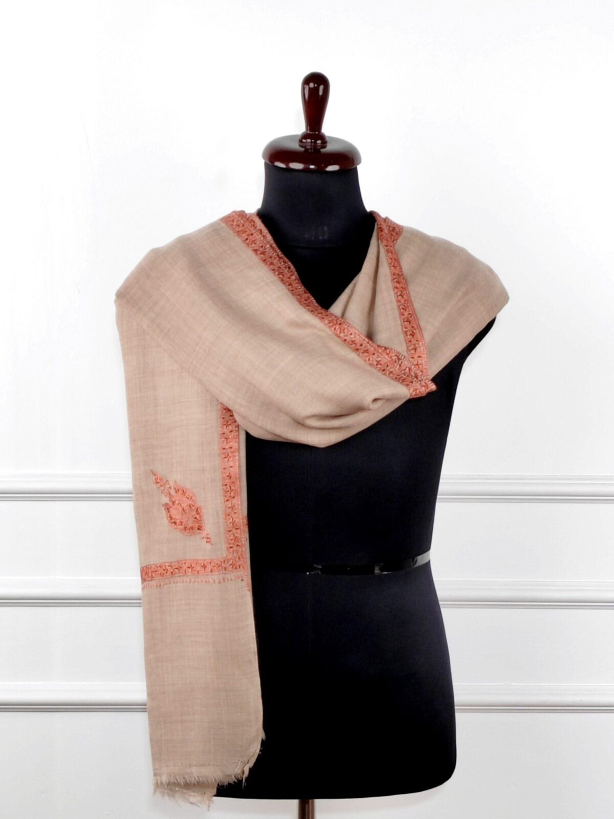Zaar e Sozni Merino Wool Hand Embroidered Shawl