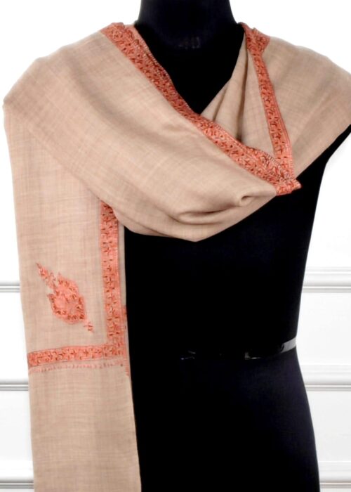 Zaar e Sozni Merino Wool Hand Embroidered Shawl