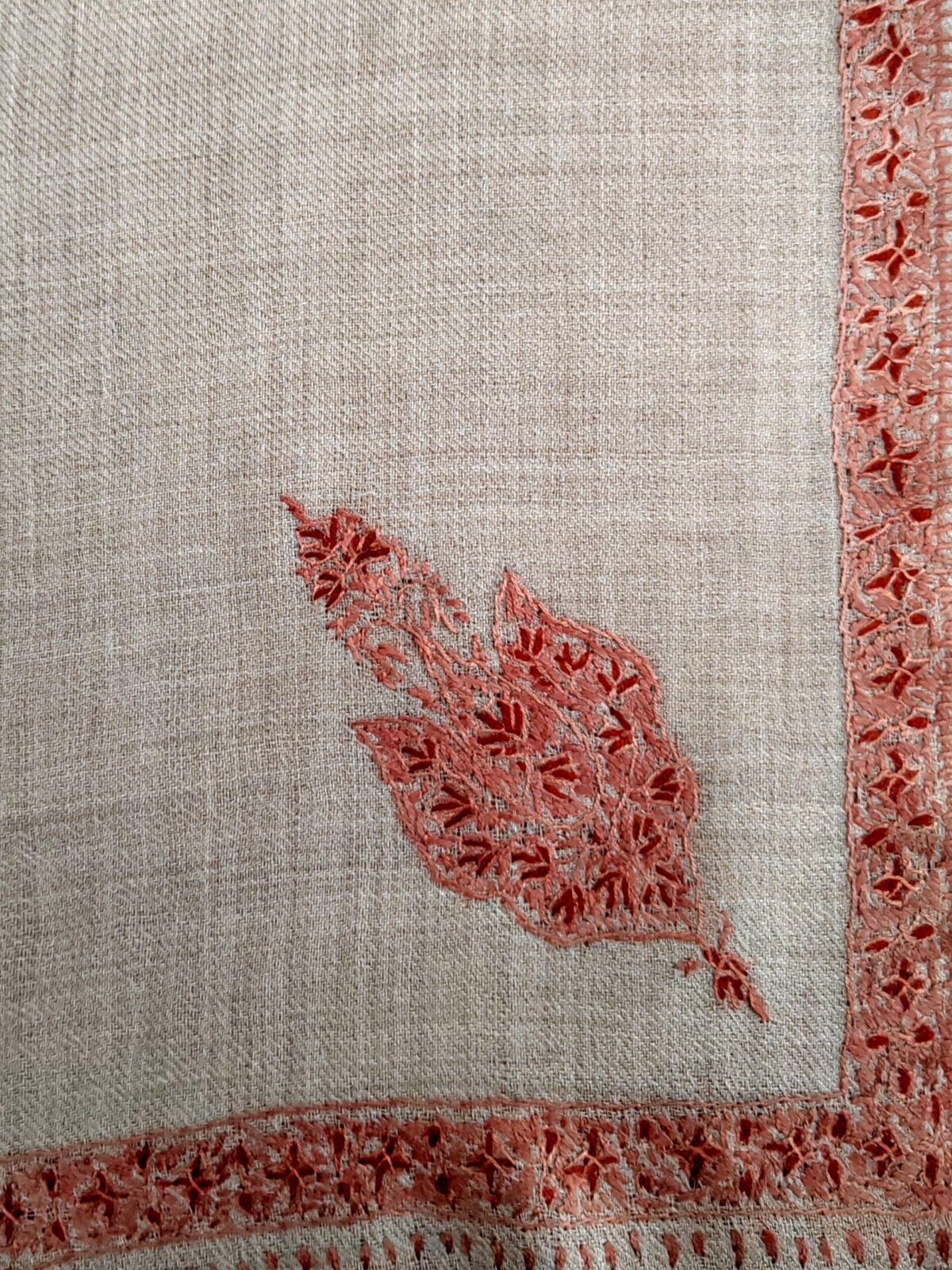 Zaar e Sozni Merino Wool Hand Embroidered Shawl
