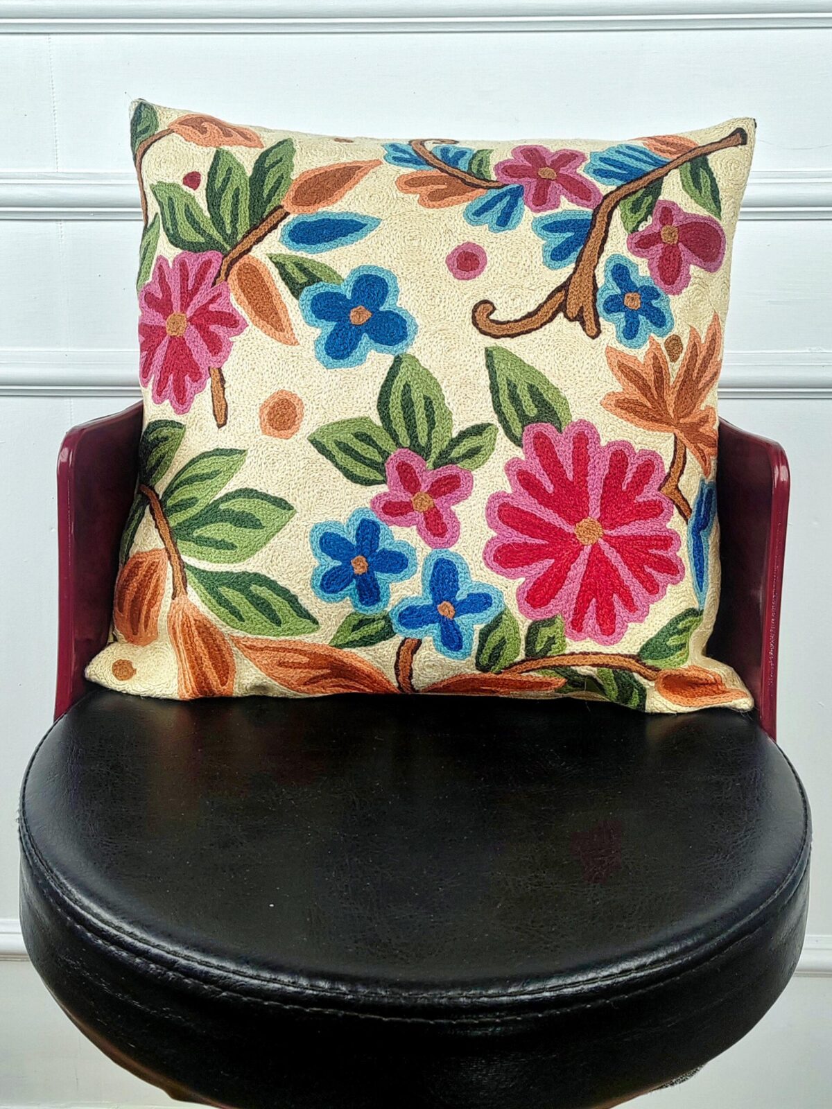 Petals & Vines Kashmiri Wool Cushion Cover