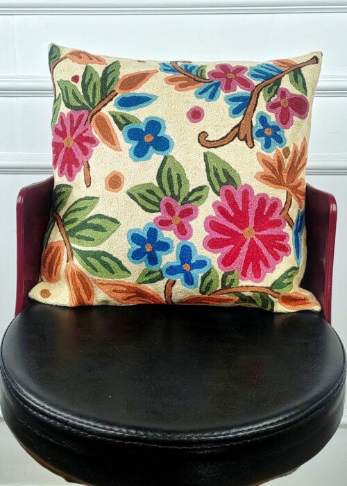 Petals & Vines Kashmiri Wool Cushion Cover