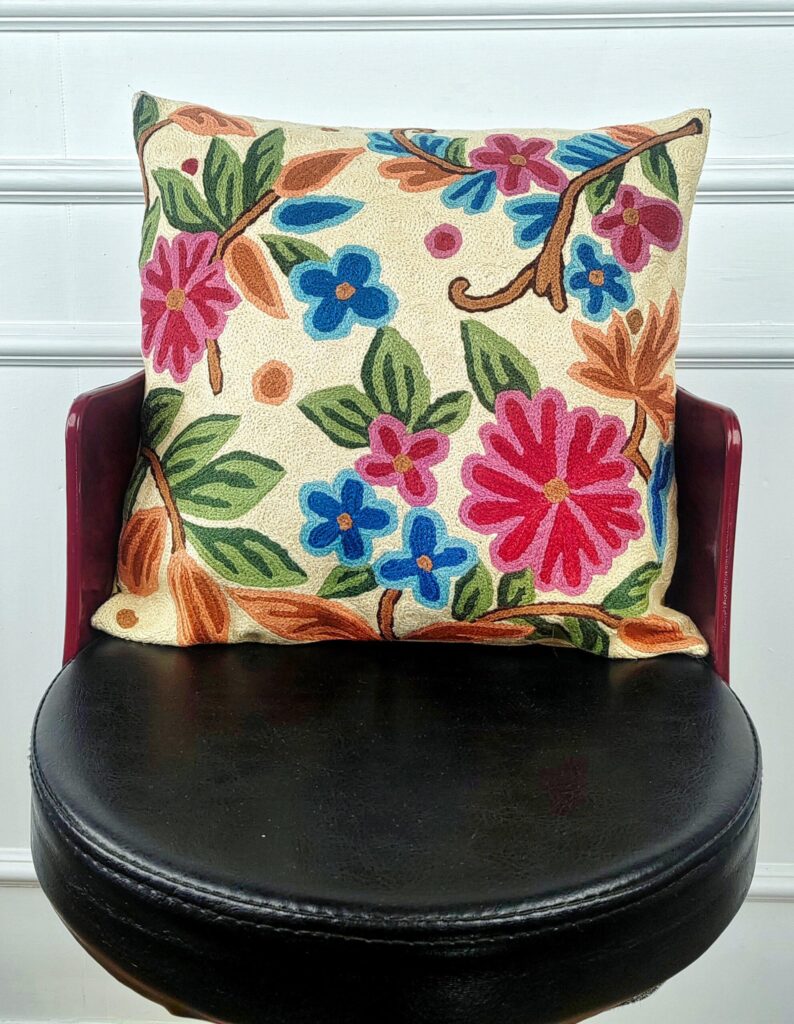 Petals & Vines Kashmiri Wool Cushion Cover