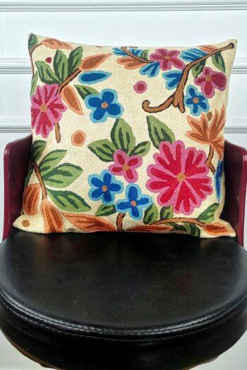 Petals & Vines Kashmiri Wool Cushion Cover