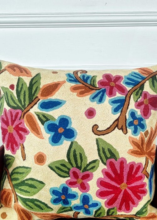 Petals & Vines Kashmiri Wool Cushion Cover