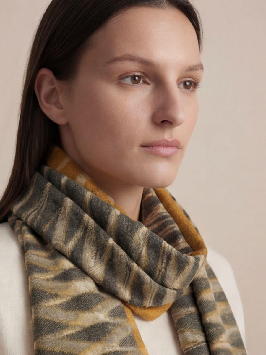 Heritage Pashmina® Rosewood Blush Kashmiri Ikat Scarf