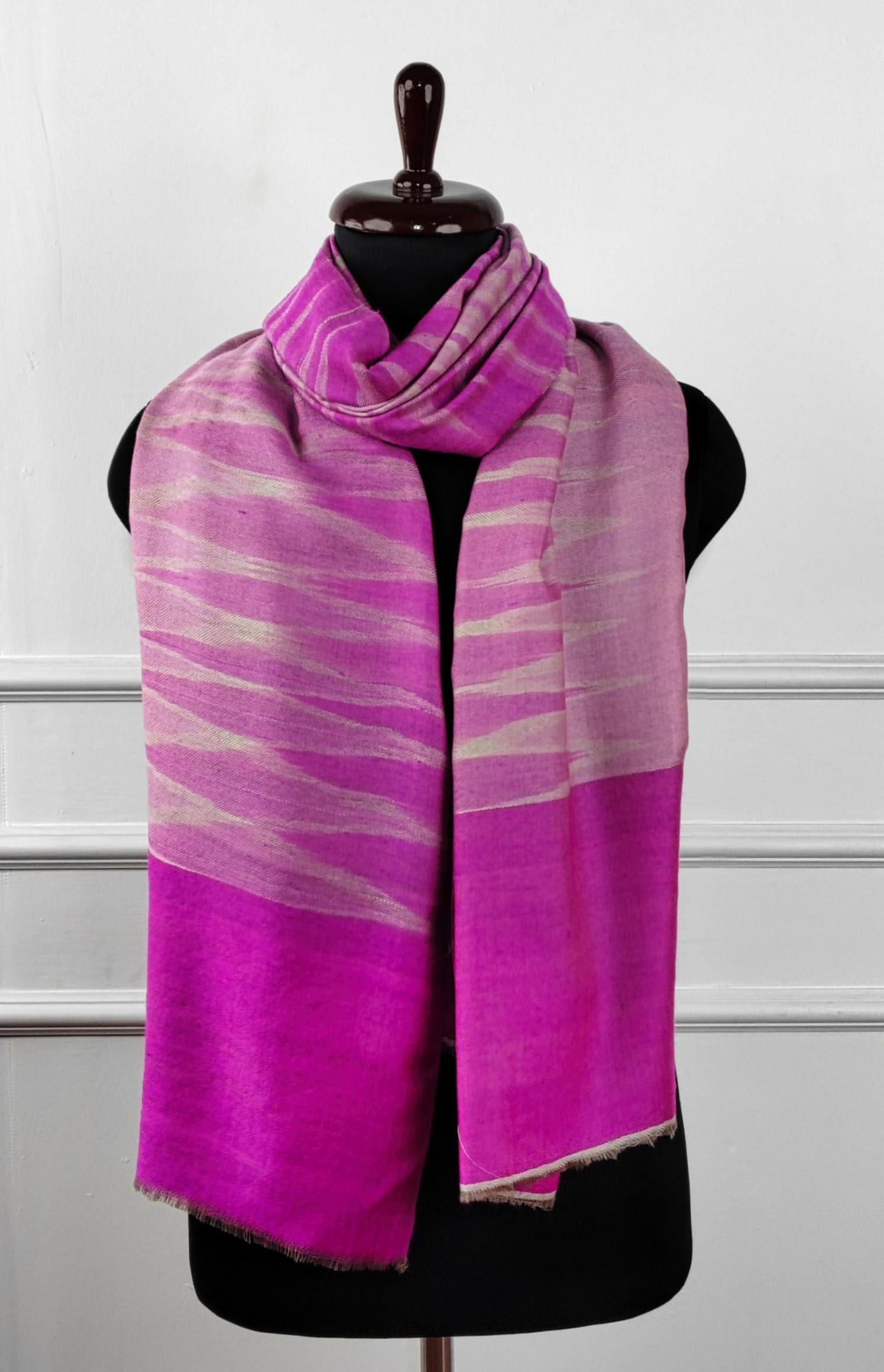 2a-600x931 Heritage Pashmina® Orchid Haze Kashmiri Ikat Scarf