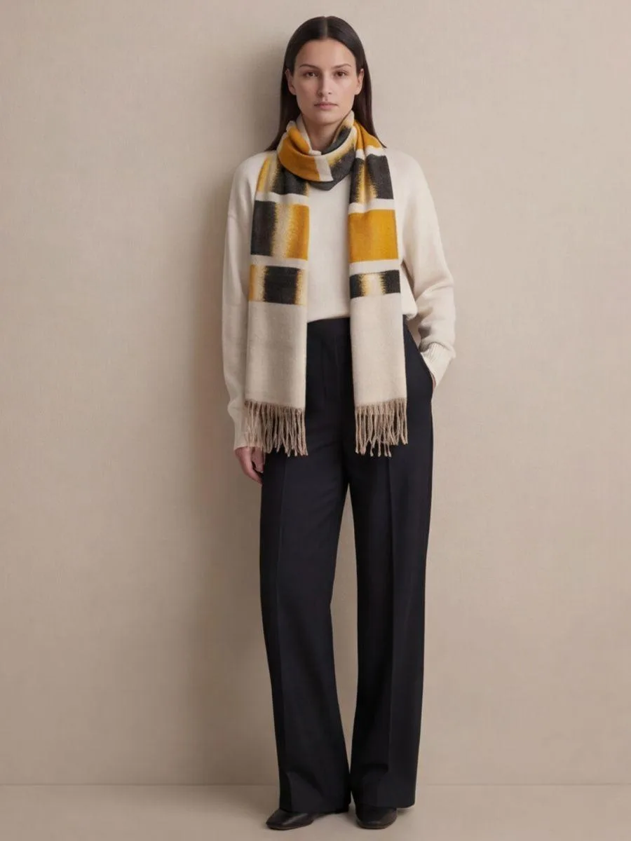 Heritage Pashmina® Amber Ash Horizon Kashmiri Ikat Scarf