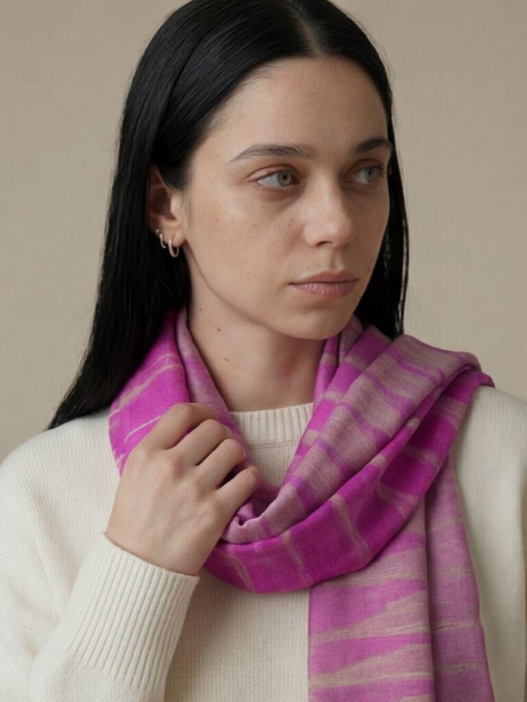 Heritage Pashmina® Orchid Haze Kashmiri Ikat Scarf