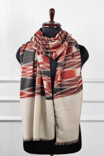 Heritage Pashmina® Rosewood Blush Kashmiri Ikat Scarf