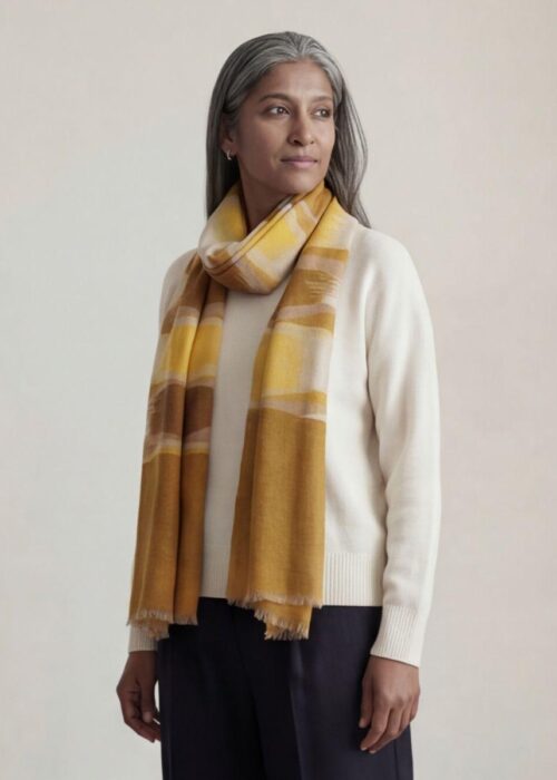 Heritage Pashmina® Saffron Mist Kashmiri Ikat Scarf