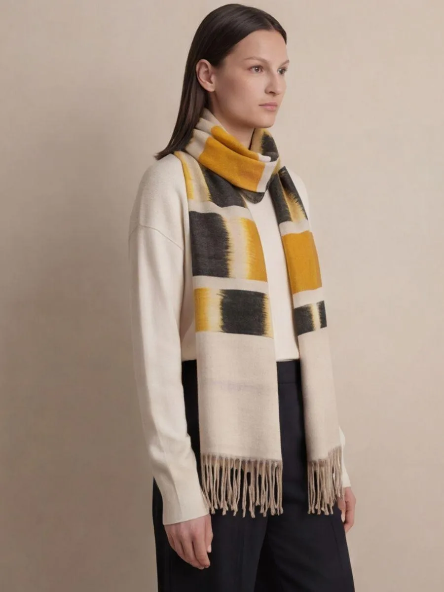 Heritage Pashmina® Amber Ash Horizon Kashmiri Ikat Scarf