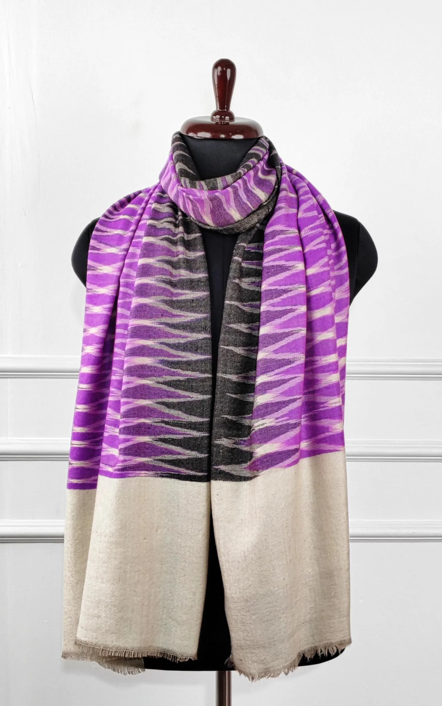 Heritage Pashmina® Amethyst Drift Kashmiri Ikat Scarf