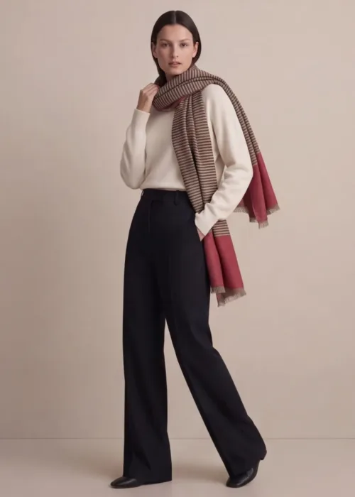 Heritage Pashmina® Surkh Kinara Handwoven Scarf