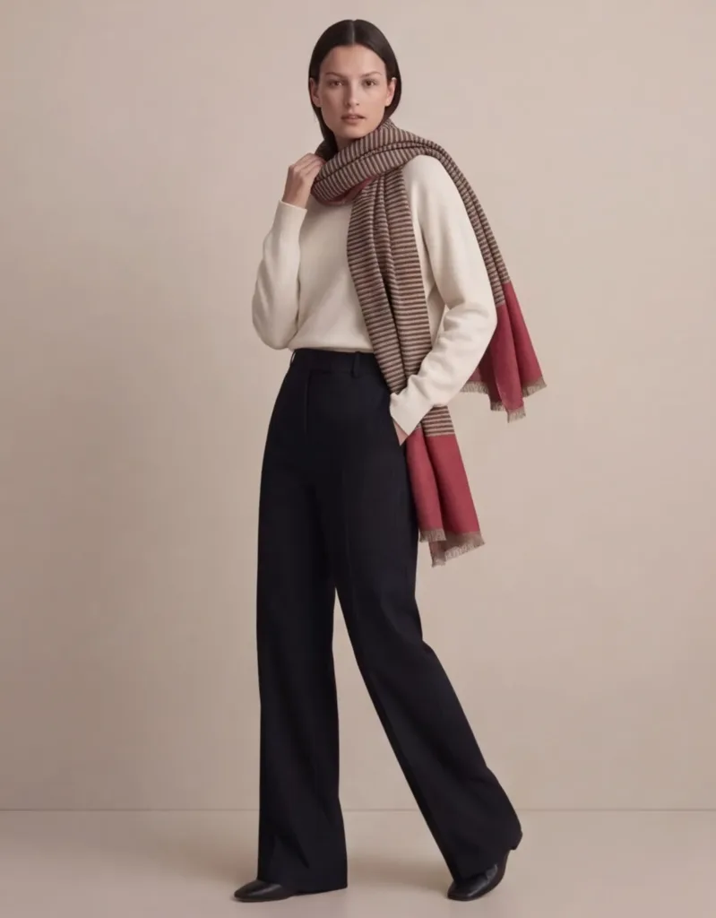 Heritage Pashmina® Surkh Kinara Handwoven Scarf