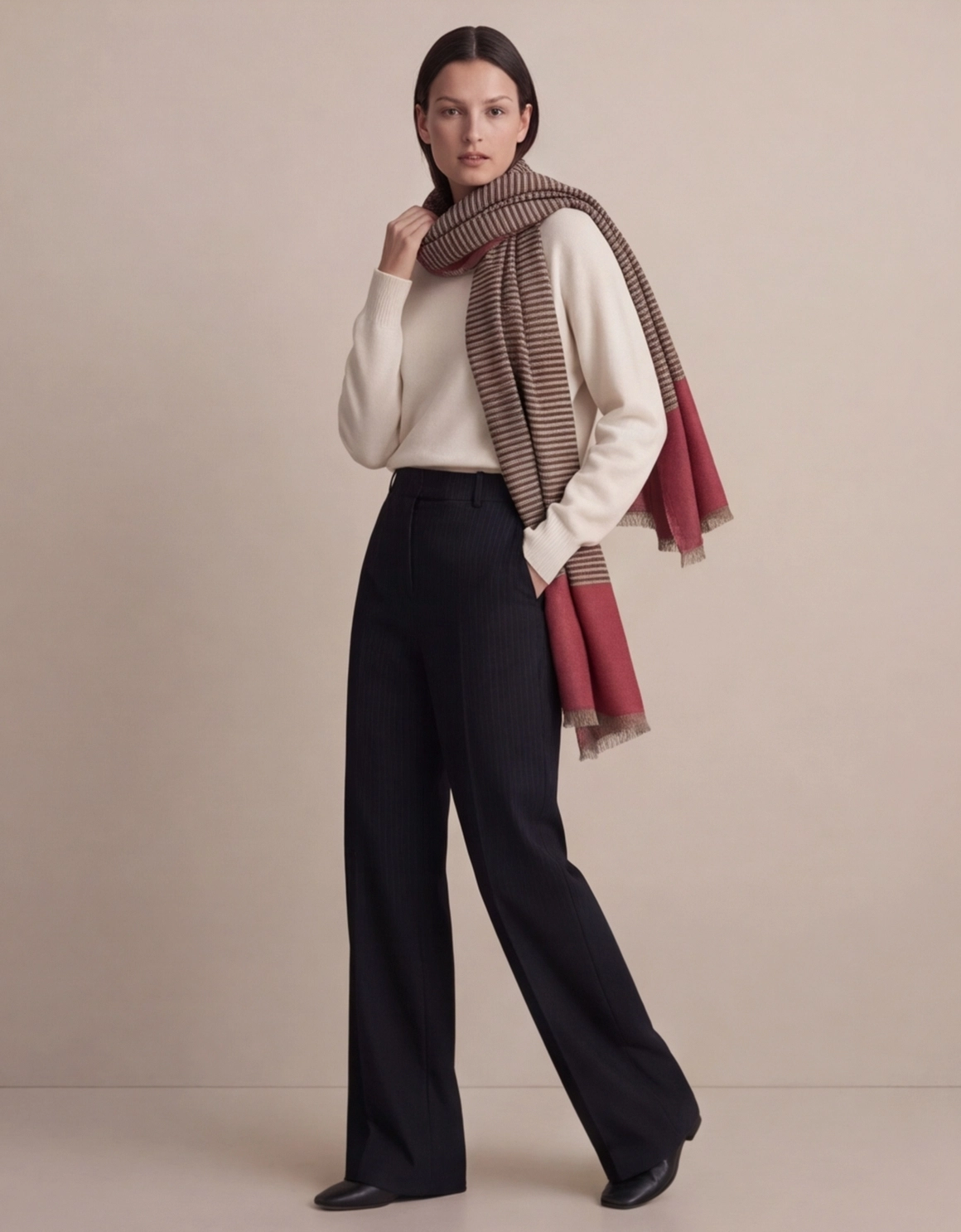 Heritage Pashmina® Surkh Kinara Handwoven Scarf