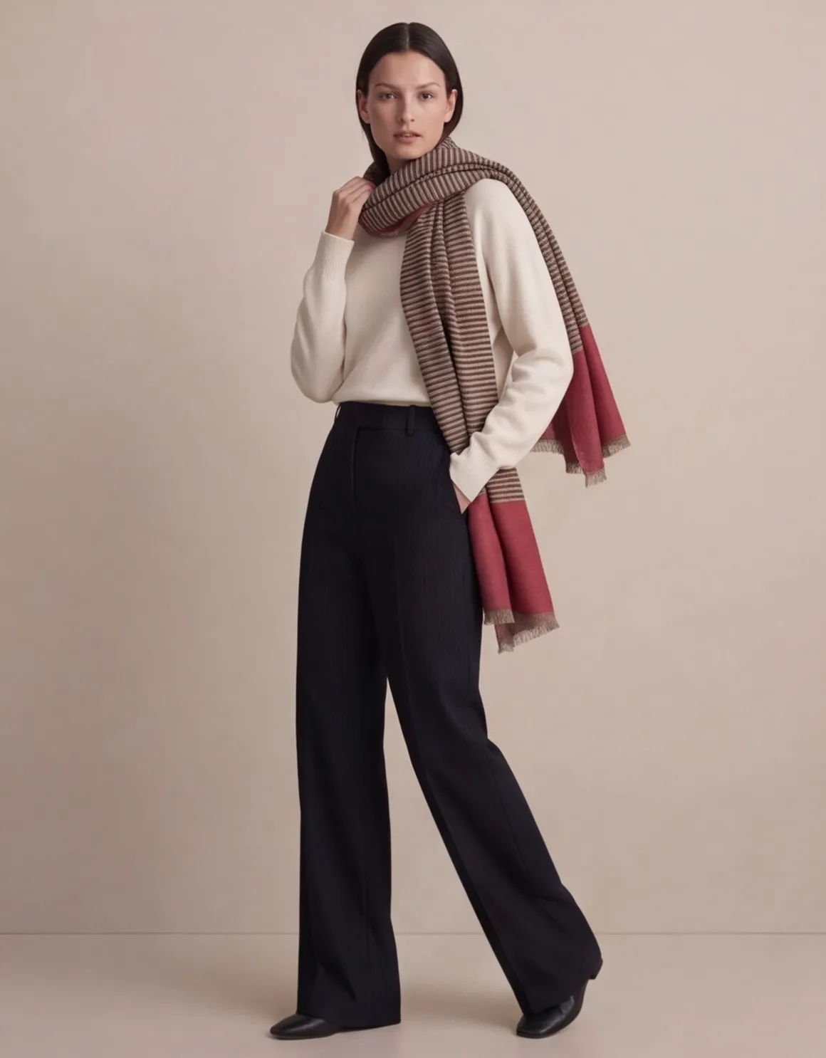 Heritage Pashmina® Surkh Kinara Handwoven Scarf