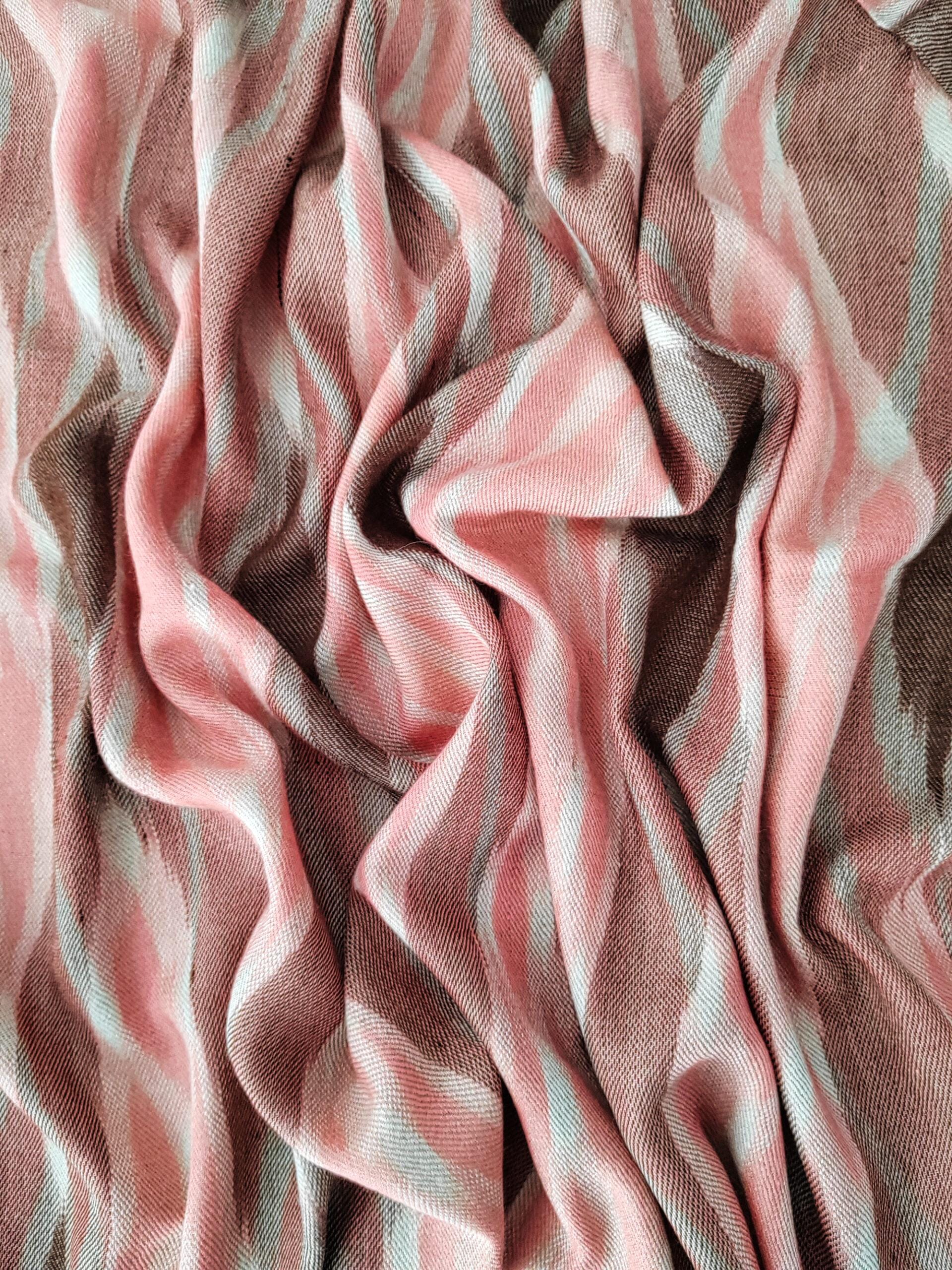 6c-600x800 Heritage Pashmina® Rosewood Mirage Kashmiri Ikat Scarf - Image 3