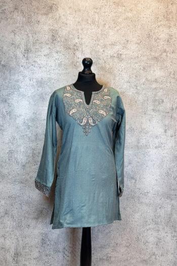 Serene Teal Kashmiri Kurti