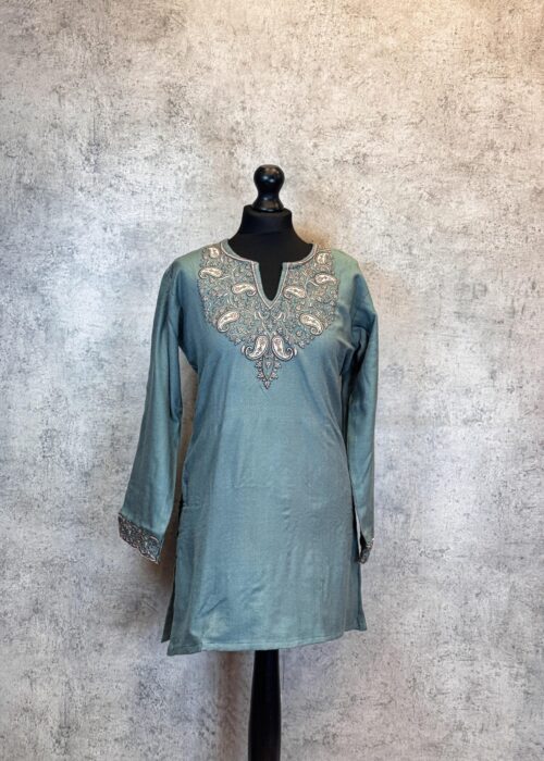 Serene Teal Kashmiri Kurti