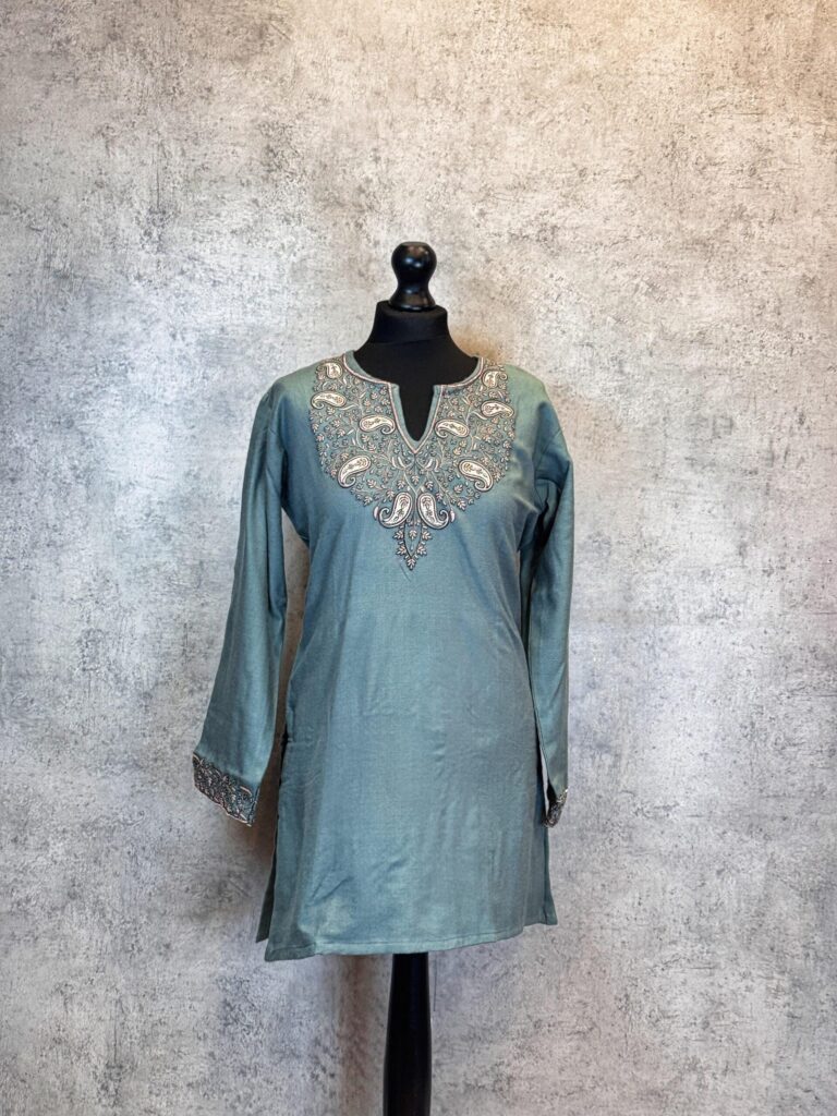 Serene Teal Kashmiri Kurti