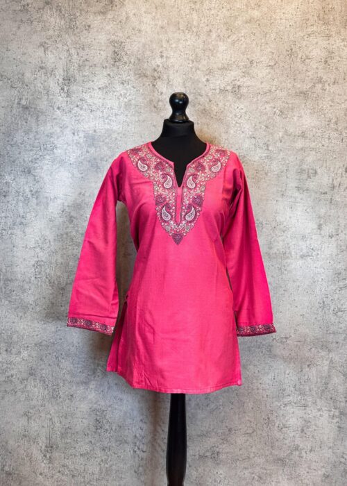Rose Radiance Kashmiri Short Kurti