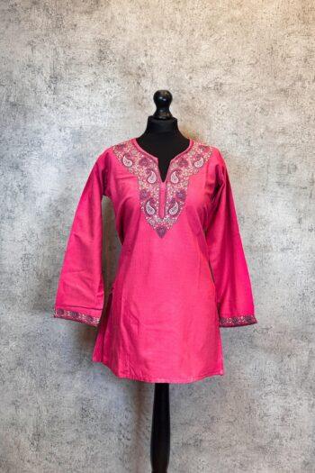 Rose Radiance Kashmiri Short Kurti