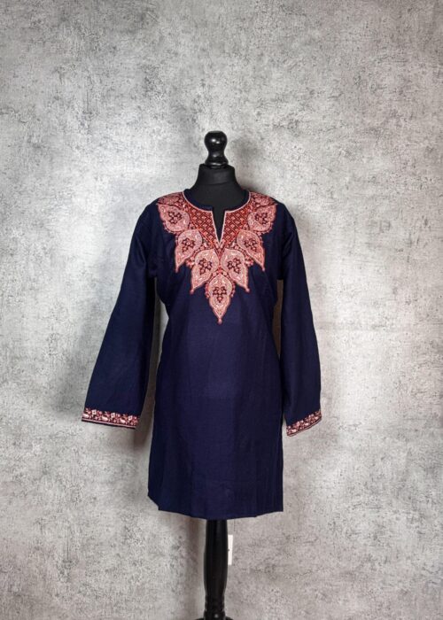 Midnight Fern Kashmiri Short Kurti