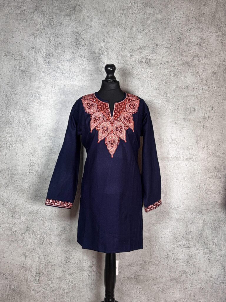 Midnight Fern Kashmiri Short Kurti