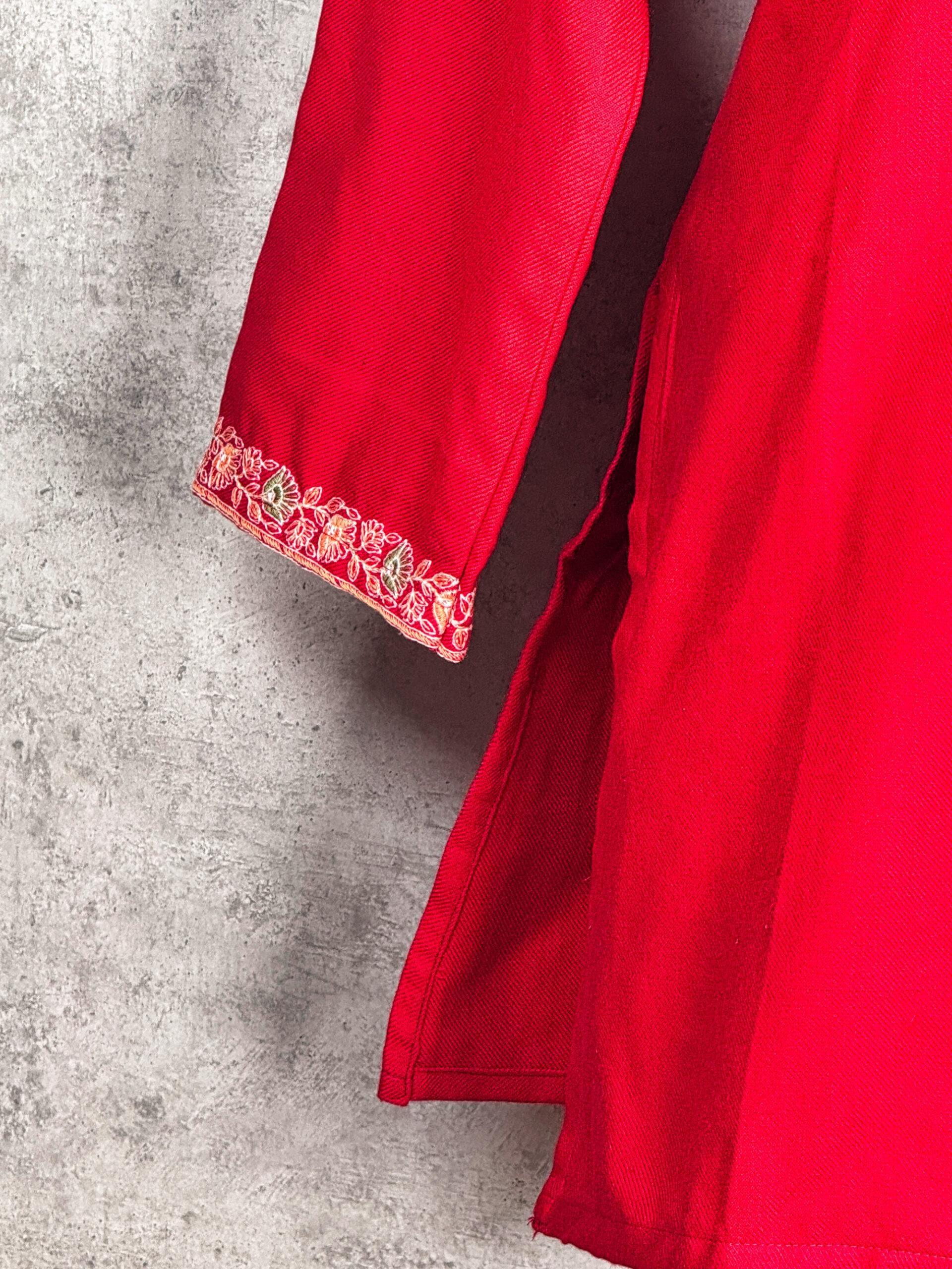 IMG_8091-scaled-700x933 Crimson Garden Kashmiri Short Kurti - Image 2