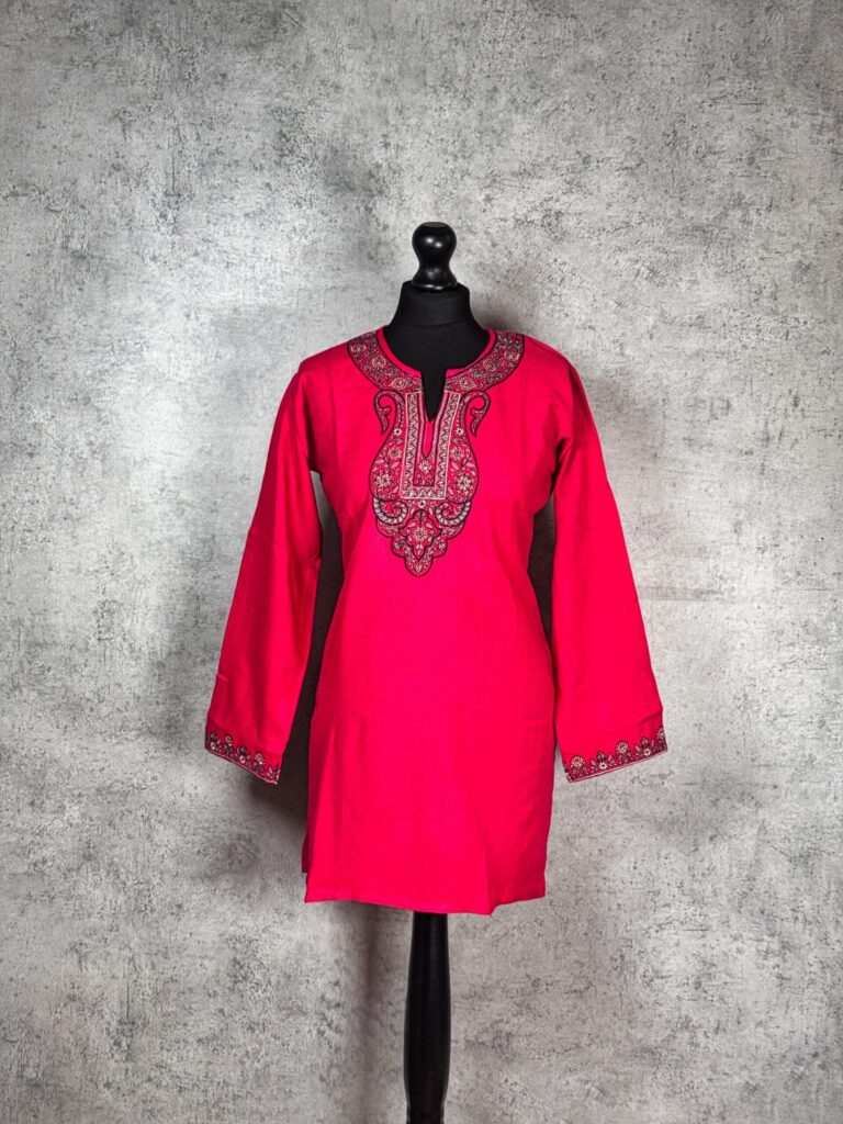 Velour Vine Kashmiri Short Kurti