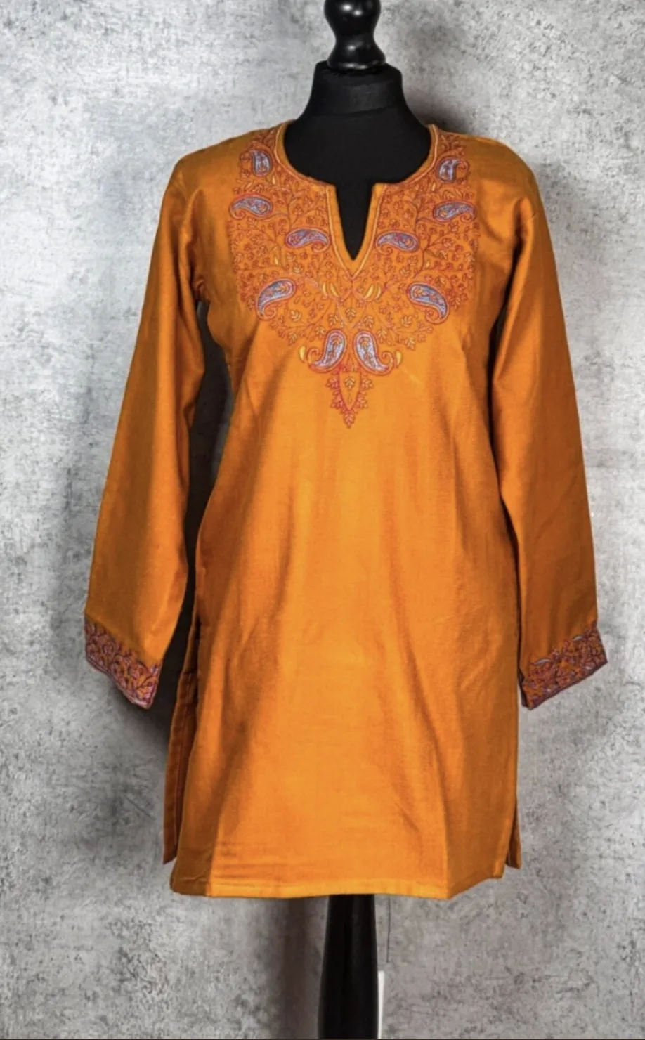 Golden Meadow Kashmiri Short Kurti