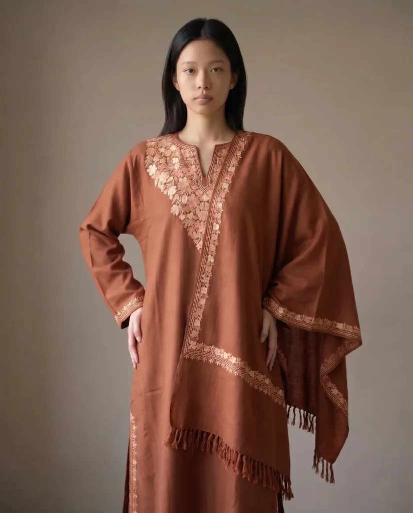 Shaam-e-Russet Aari Embroidered Wool Pheran