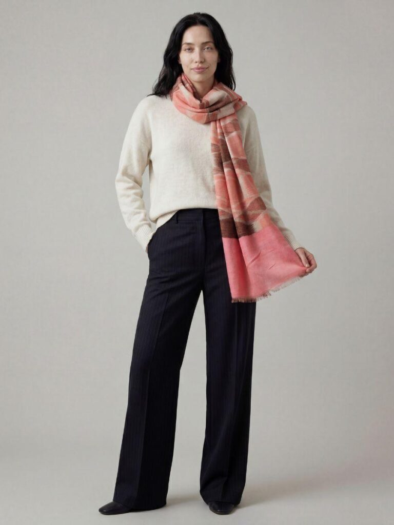 Heritage Pashmina® Rose Bloom Kashmiri Ikat Scarf