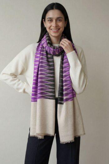 Untitled-Design-900x1200-1-350x525 Heritage Pashmina® Amethyst Drift Kashmiri Ikat Scarf