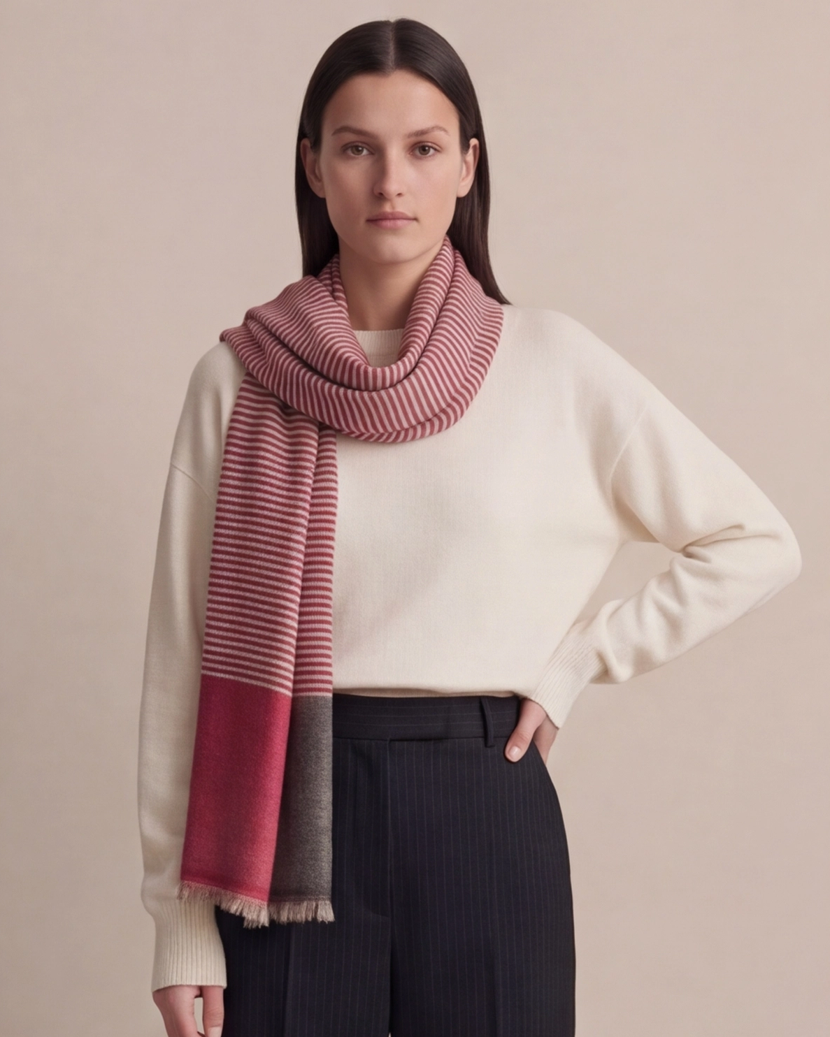 Heritage Pashmina® Deodar Pinstripe Handwoven Scarf