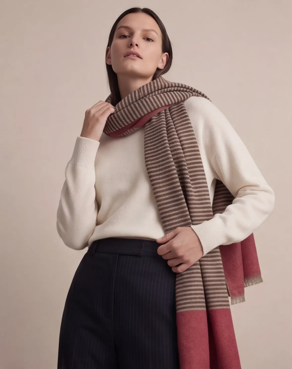 Heritage Pashmina® Surkh Kinara Handwoven Scarf