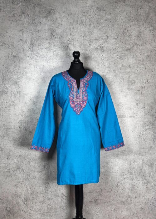 Elaris Blue Kashmiri Short Kurti