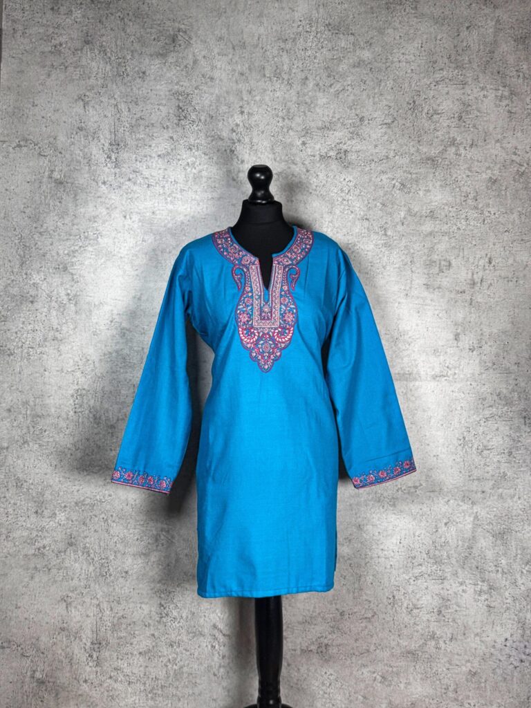 Elaris Blue Kashmiri Short Kurti