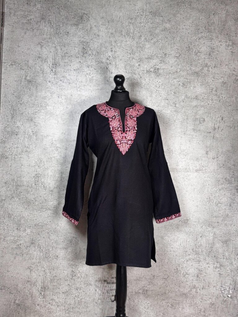 Obsidian Rosé Kashmiri Short Kurti