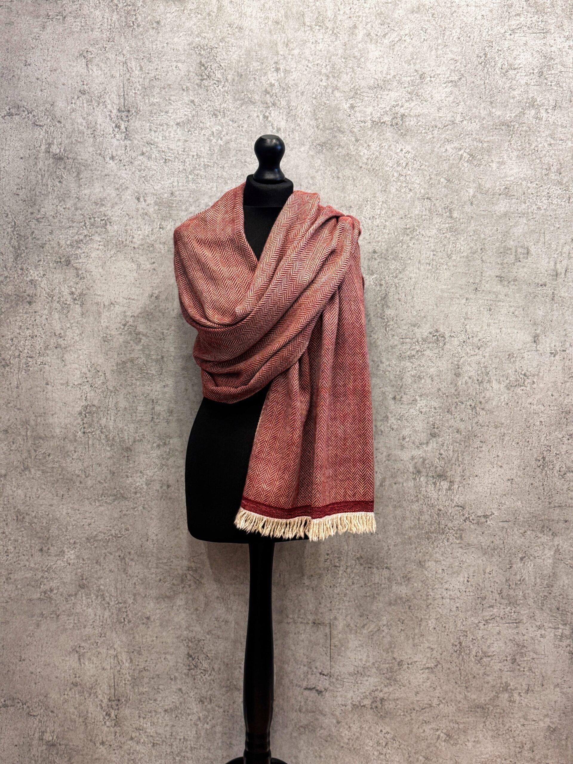 IMG_9097-700x933 Heritage Pashmina® Rustwood Herringbone Kashmiri Cashmere Scarf