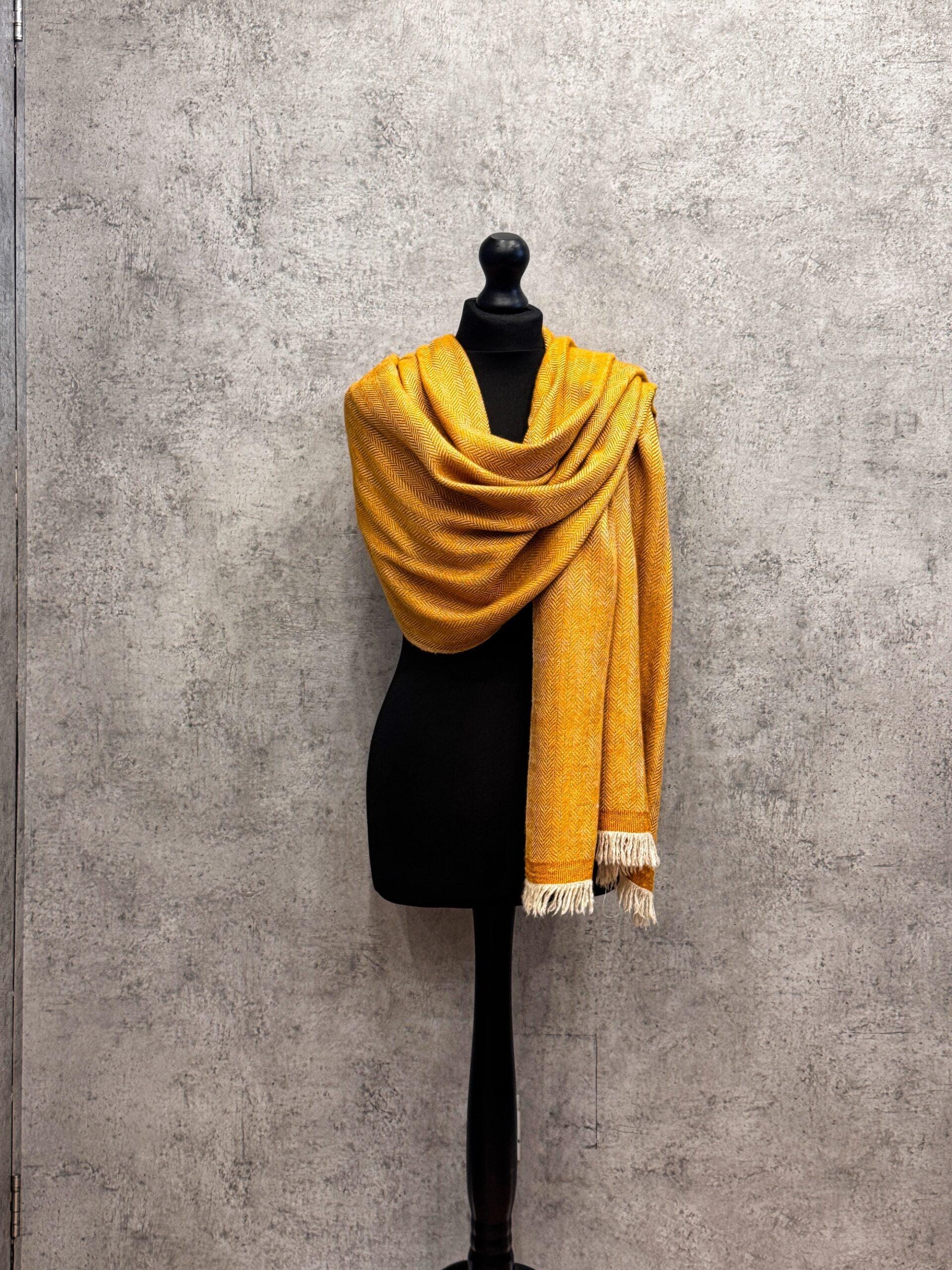 IMG_9102-700x933 Heritage Pashmina® Golden Saffron Kashmiri Cashmere Scarf